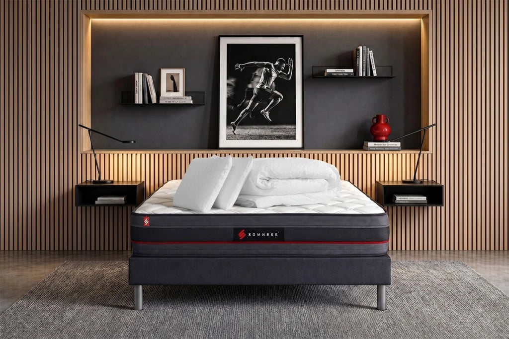 Pacchetto letto completo - Materasso 180x200cm + Box spring con doghe (kit) + 2 cuscini + Piumone - Regen