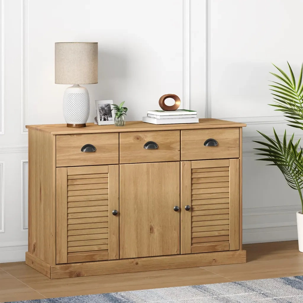 vidaXL Credenza con Cassetti VIGO 113x40x75 cm Legno Massello di Pino