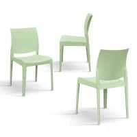 PAZZO DESIGN Sedia Alberto Verde Pastello set da 4 sedie in Polipropilene