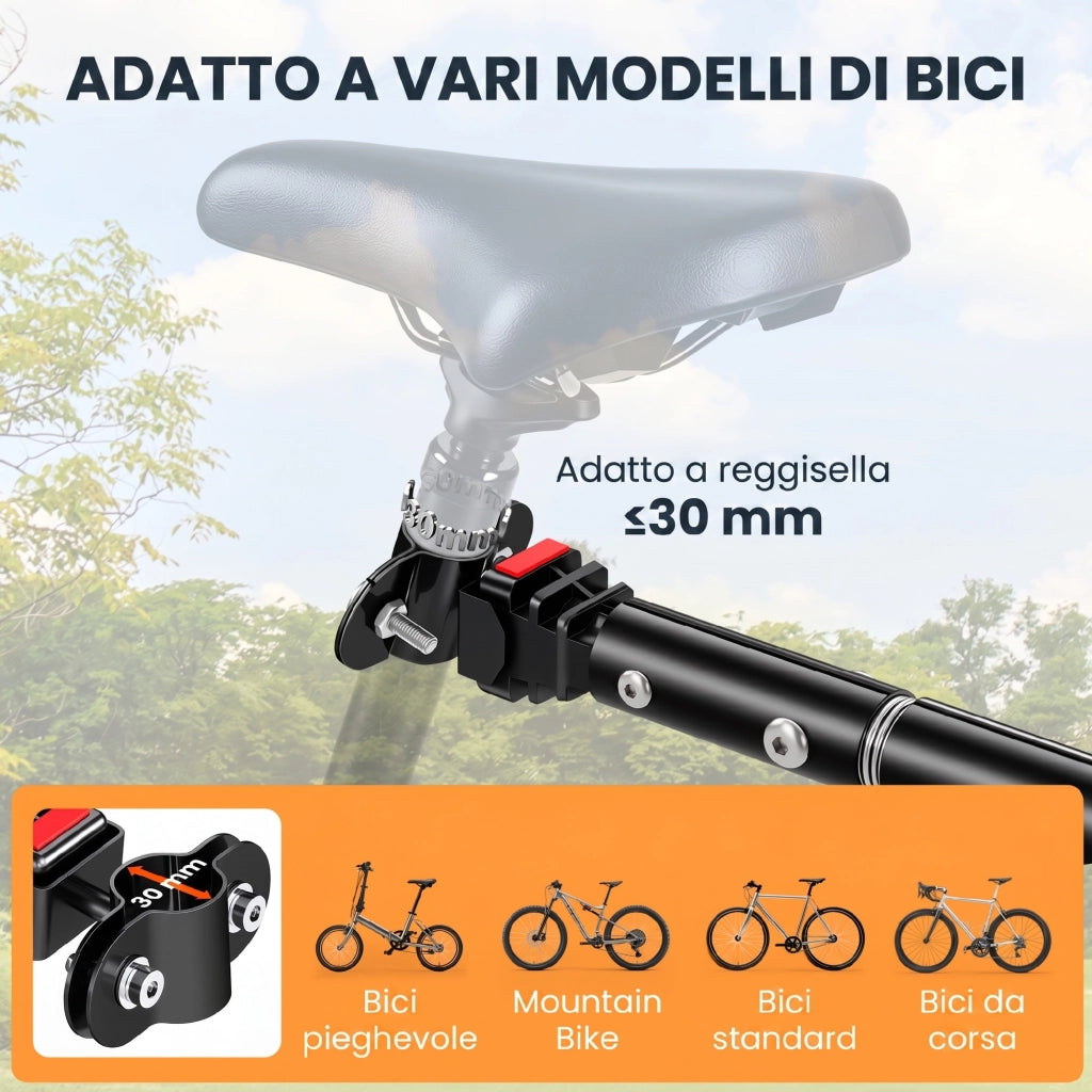 Carrello da Bicicletta Pieghevole ¨C zephmum ¨C Nero 155x71.5x77 cm