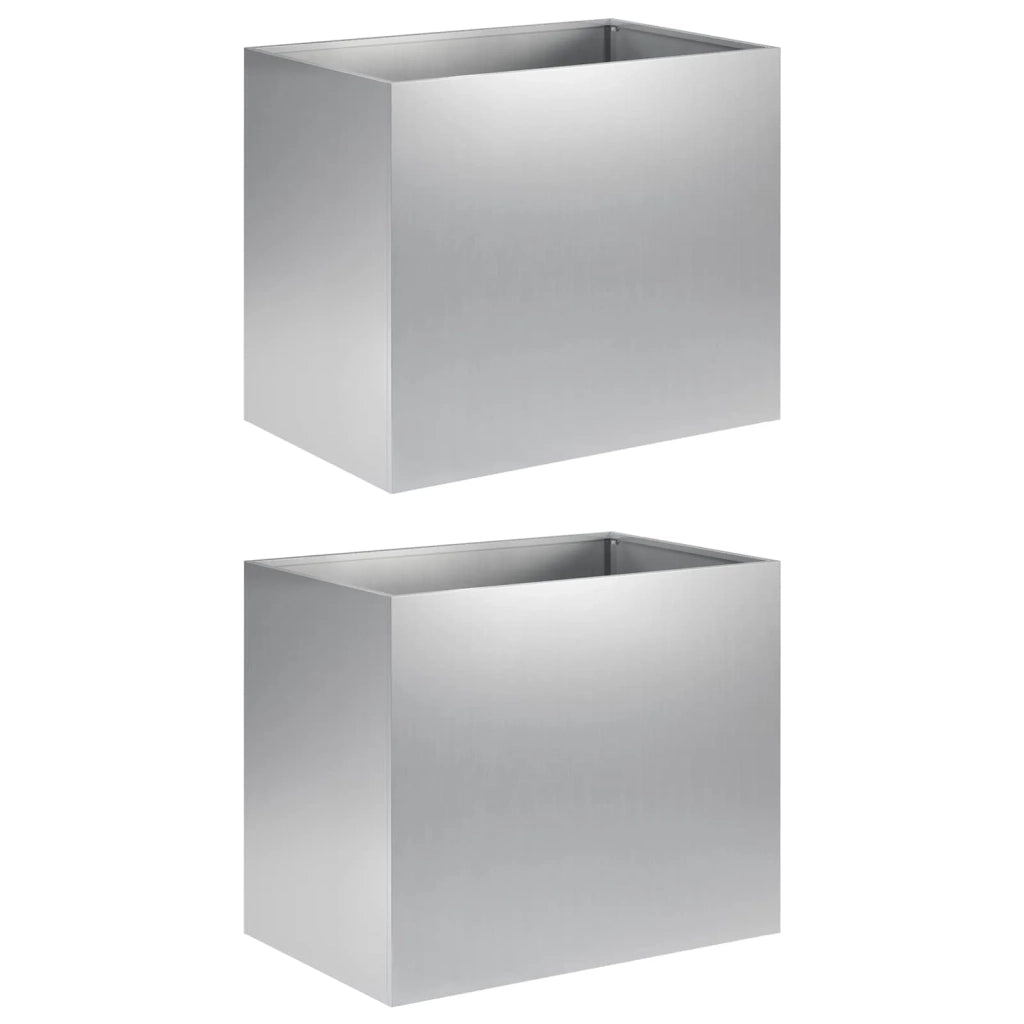 Vaso da giardino 2 pz Argento 60 x 40 x 50 cm Acciaio zincato 8005705