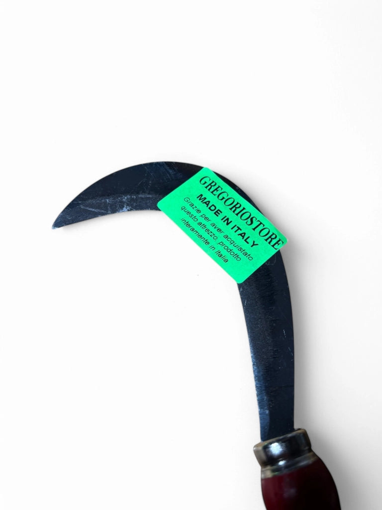 Roncolina 12 cm, in acciaio temprato, made in Italy, manico rosso, professionale