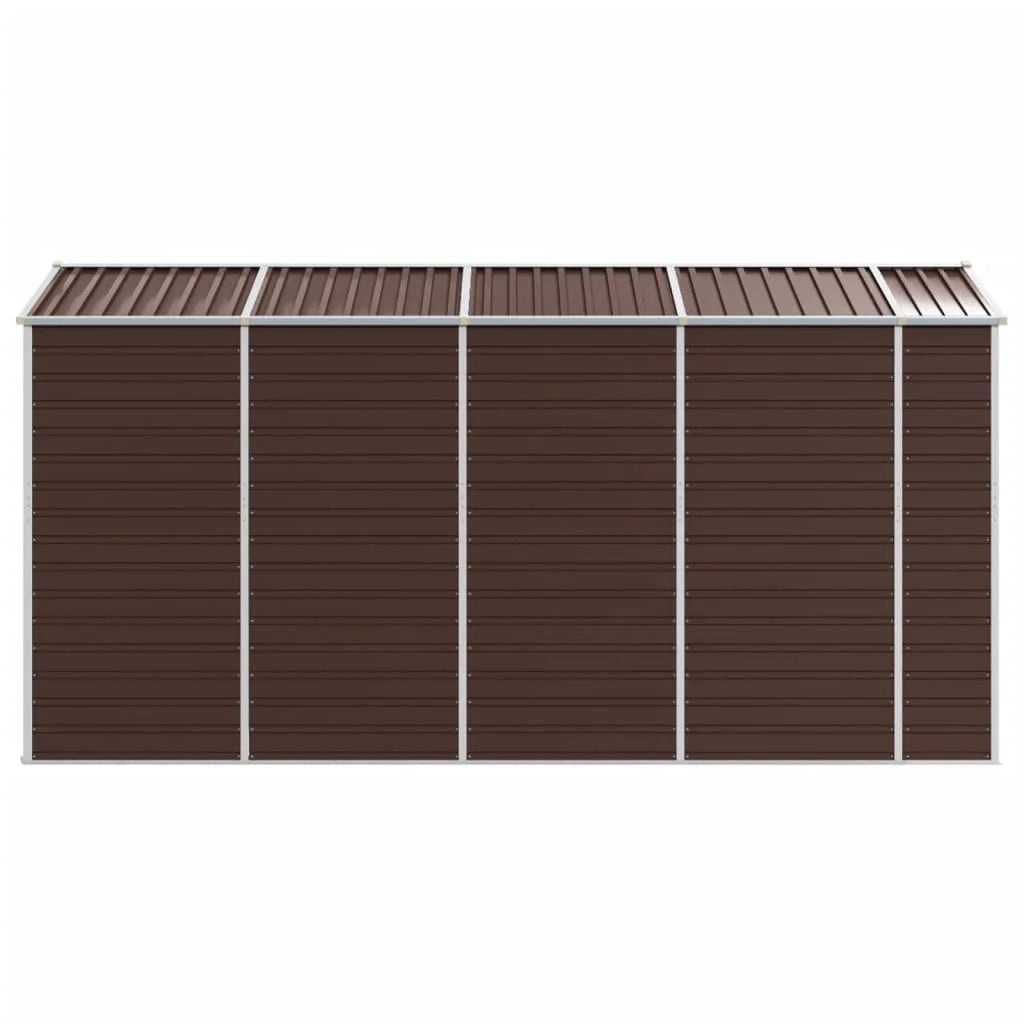 Casetta da giardino cabina ripostiglio casetta da esterno robusta casetta per attrezzi 191 x 385 x 198 cm acciaio zincato marrone 02_0022271