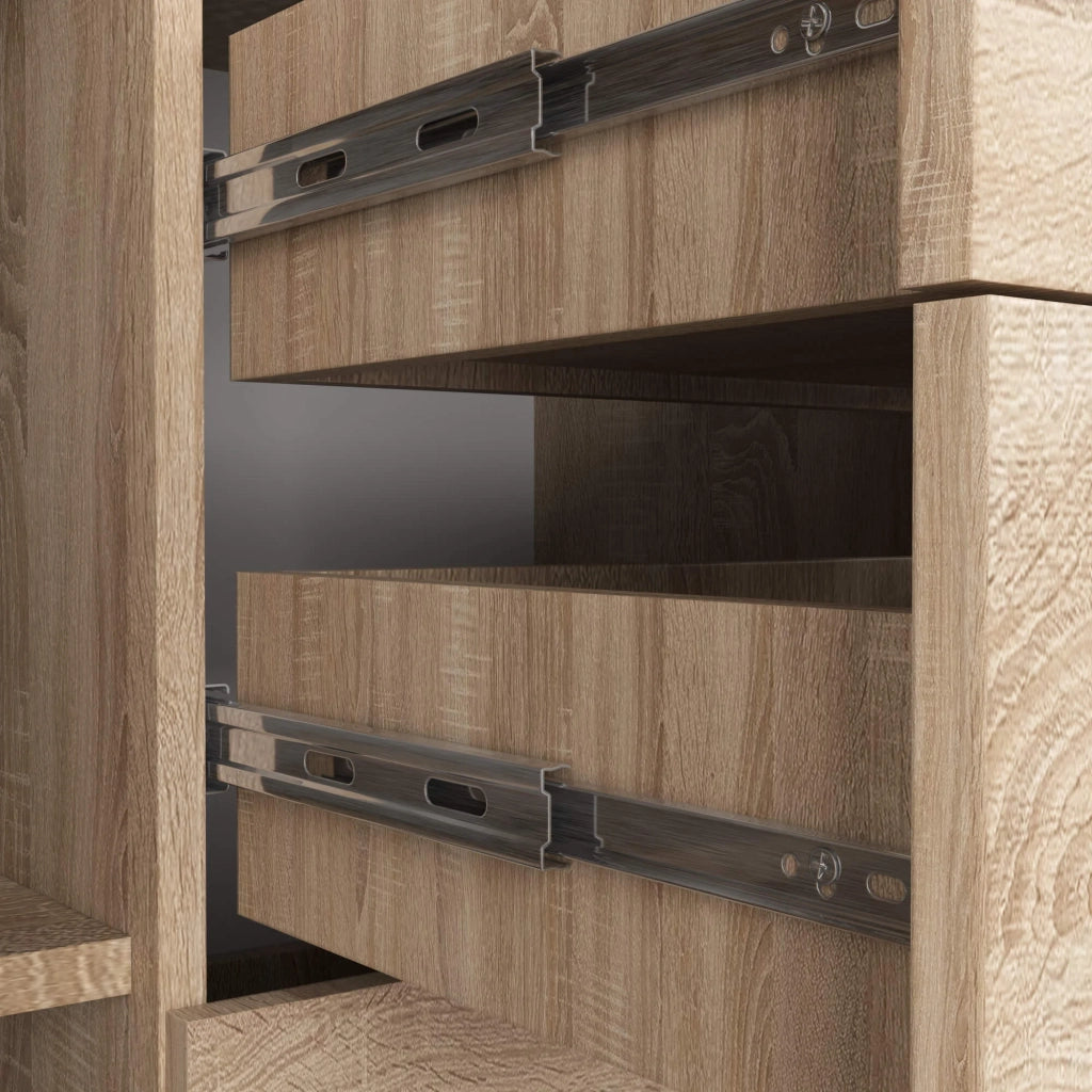 Cassettiera AKORD K45 Cassettiera Sonoma Quercia 110 cm 2 ante 4 cassetti 110x35x80 cm