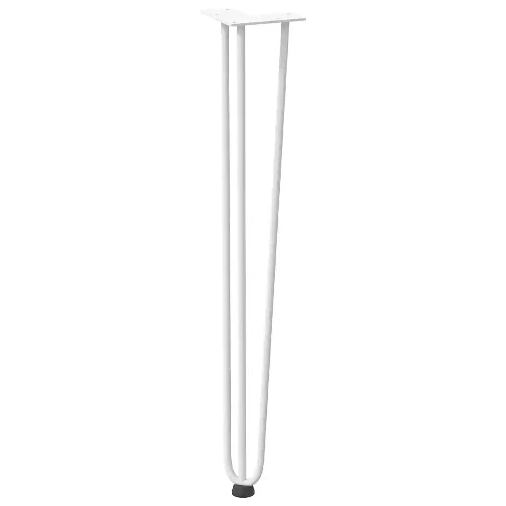 Gambe a forcina per tavoli consolle 4 pz Bianco 72 cm Acciaio massiccio