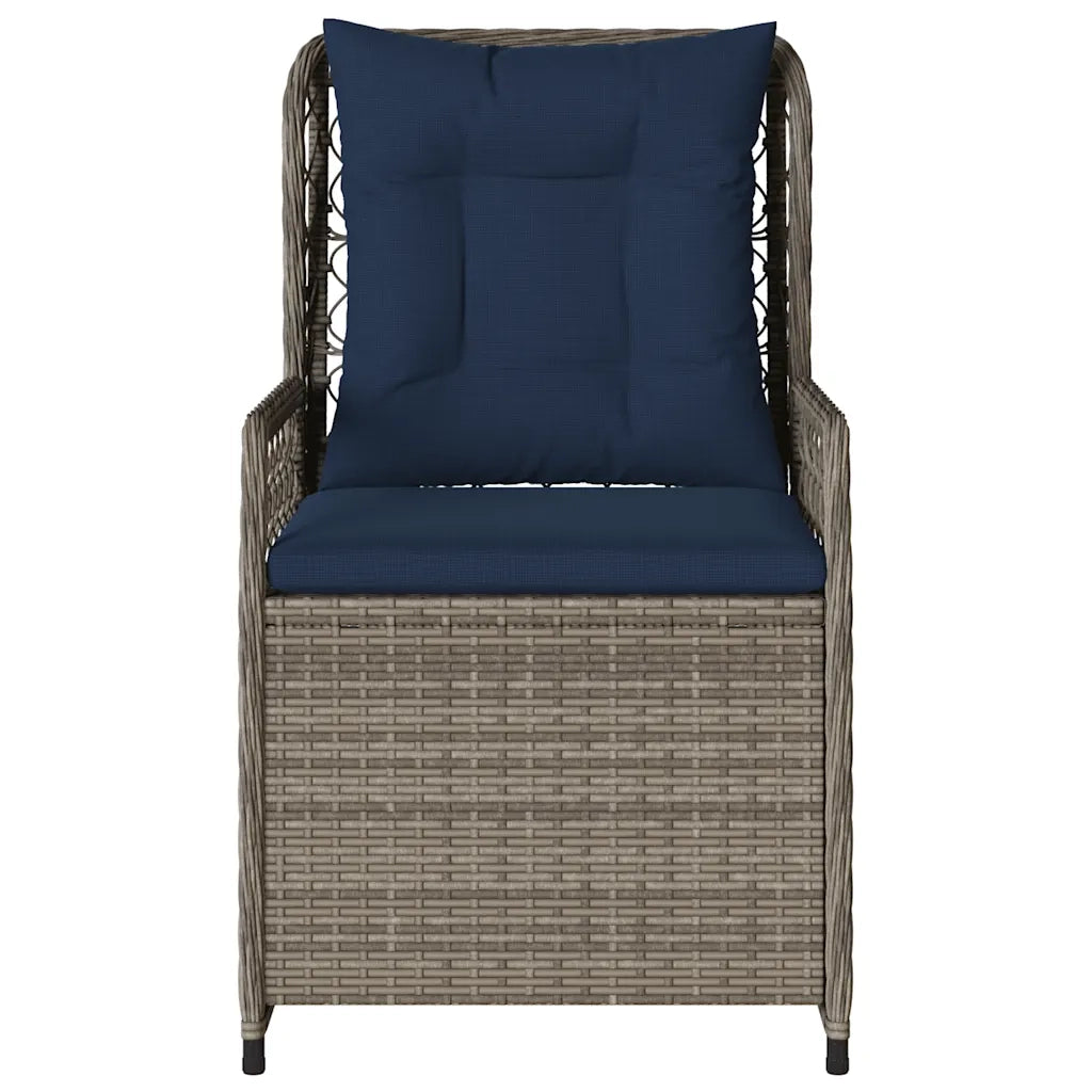 Sedie da giardino reclinabili 2 pz in Polyrattan Grigio 368668