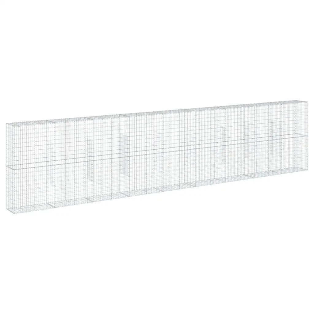 Cesto Gabbione con Copertura 900x50x200 cm in Ferro Zincato 3295174