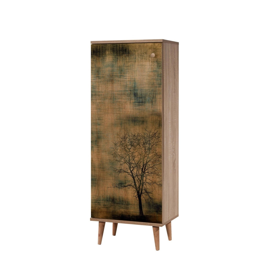 Mobile Portascarpe Dacrydium, Scarpiera 16 Paia, 50x38x135h cm Marrone Quercia