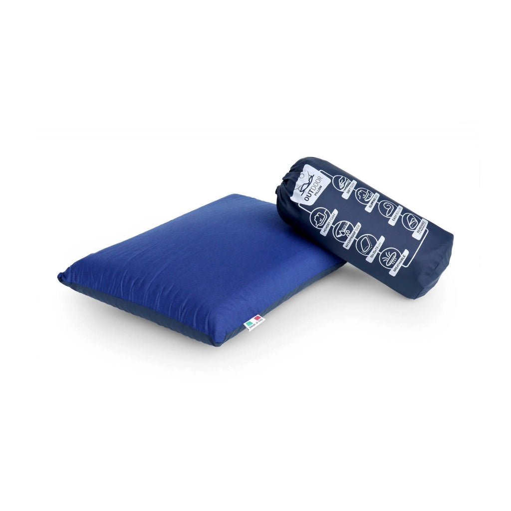 Talamo Italia Cuscino per letto da Nepitella, 100% Made in Itala, Guanciale in Memory Foam con cover impermeabile e sfoderabile, Facile da arrotolare, 50x35xh13 cm