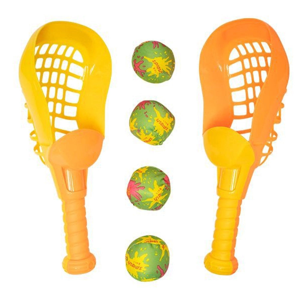 Trade Shop - Set Lacrosse Gioco Con Racchette Paletta Cattura Lancia Palline Per Bambini 6734057 -