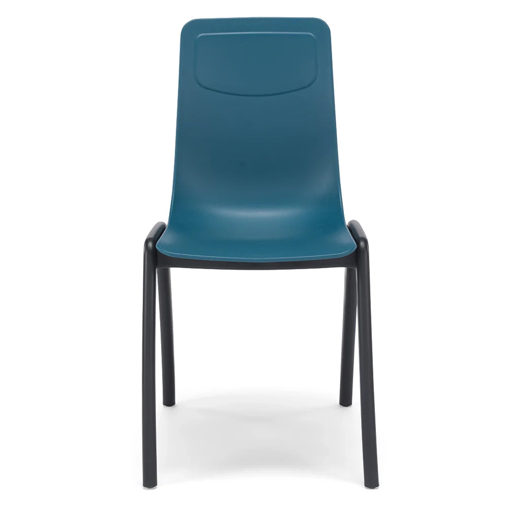 Set 2 sedie in tecnopolimero Dalia L colore Petrolio, 100% MADE IN ITALY, gambe Antracite, impilabile, design moderno ideale per sala da pranzo, cucina, soggiorno, ufficio, camera per bambini