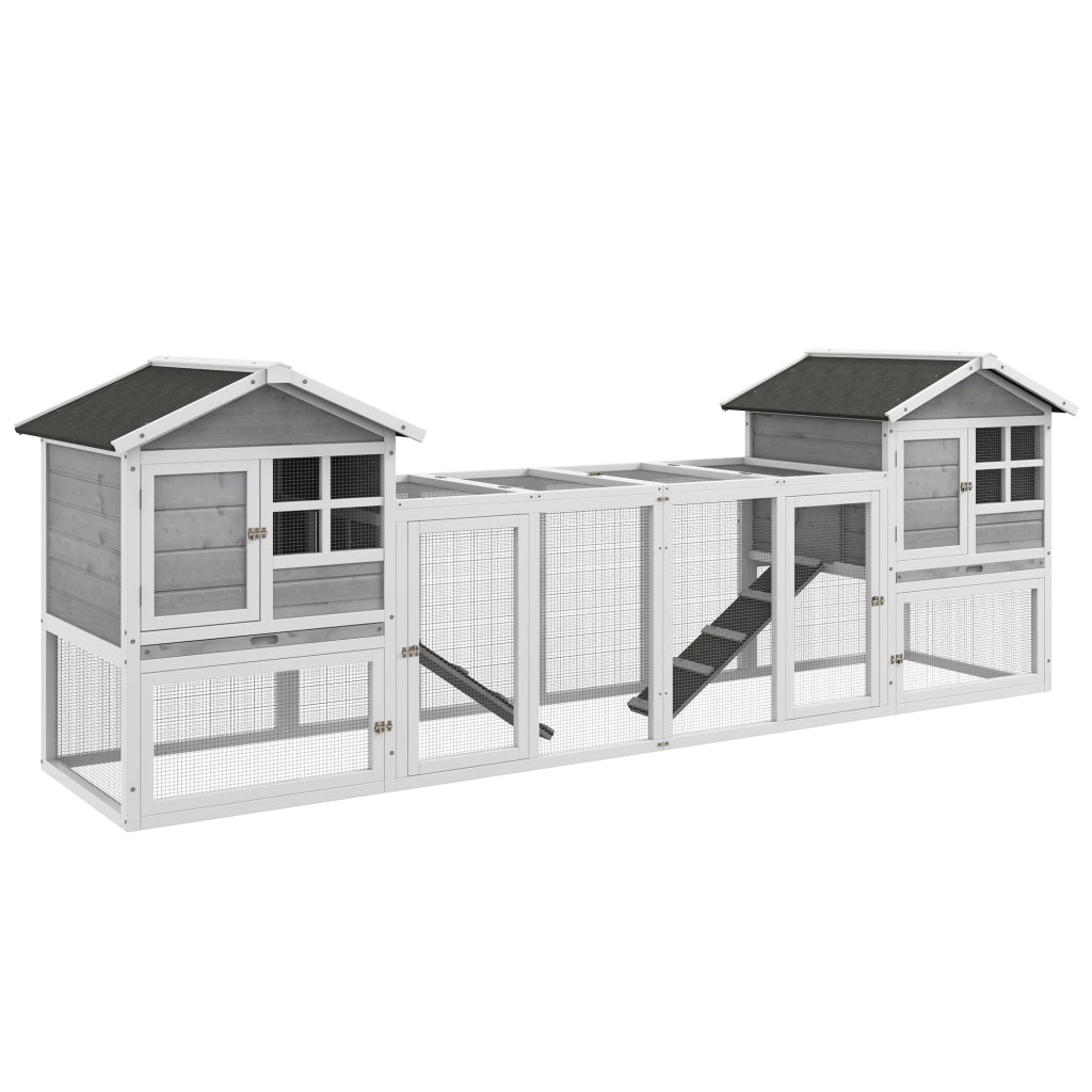 Gabbia per conigli ¨C zephmum ¨C Bianco Grigio 120x60x60
