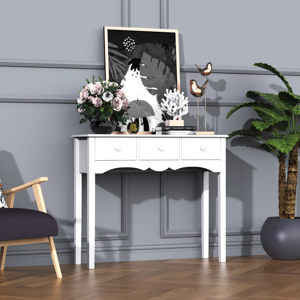 Consolle con 3 cassetti ¨C zephmum ¨C Bianco 100x32x85 cm