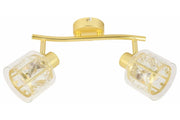 Plafoniera glamour oro a barra doppia, 2xE14 Elmo Reality
