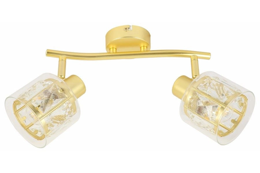 Plafoniera glamour oro a barra doppia, 2xE14 Elmo Reality