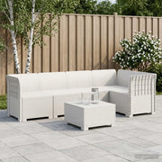 Divano da Giardino 5 Posti Stile Rattan PP Bianco 3444032