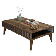 Sangiano, Tavolino da Salotto con Piedini, 105x60x35h cm Marrone Noce
