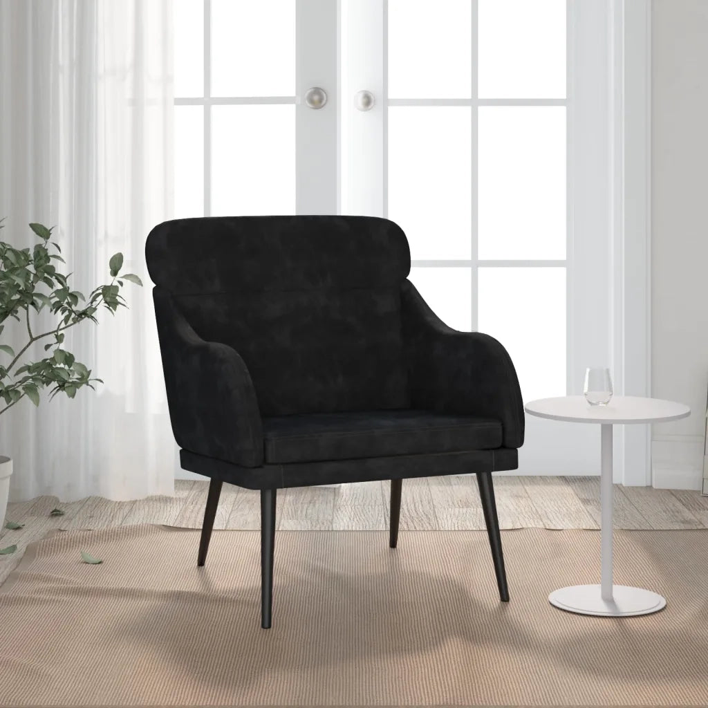 Divano Sedia-Poltrona Nera 63x76x80 cm Velluto 946200