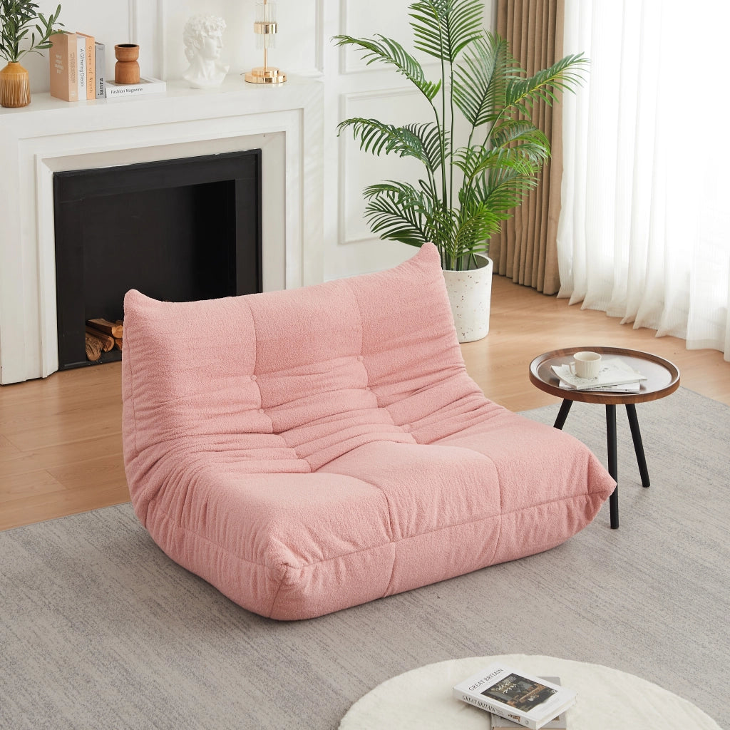 POLTRONA Bassa senza braccioli in Teddy Rosa