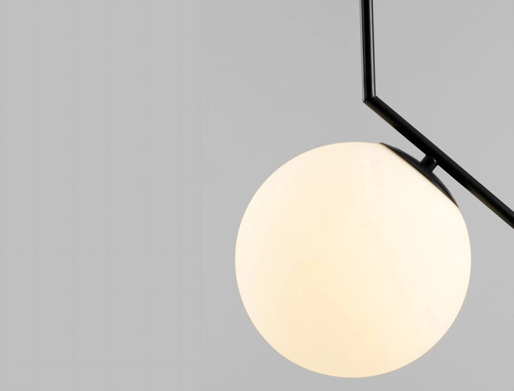 Lampada Da Soffitto Pensile Di Vetro Palla Oro Bianco Oro G107-1w Black White