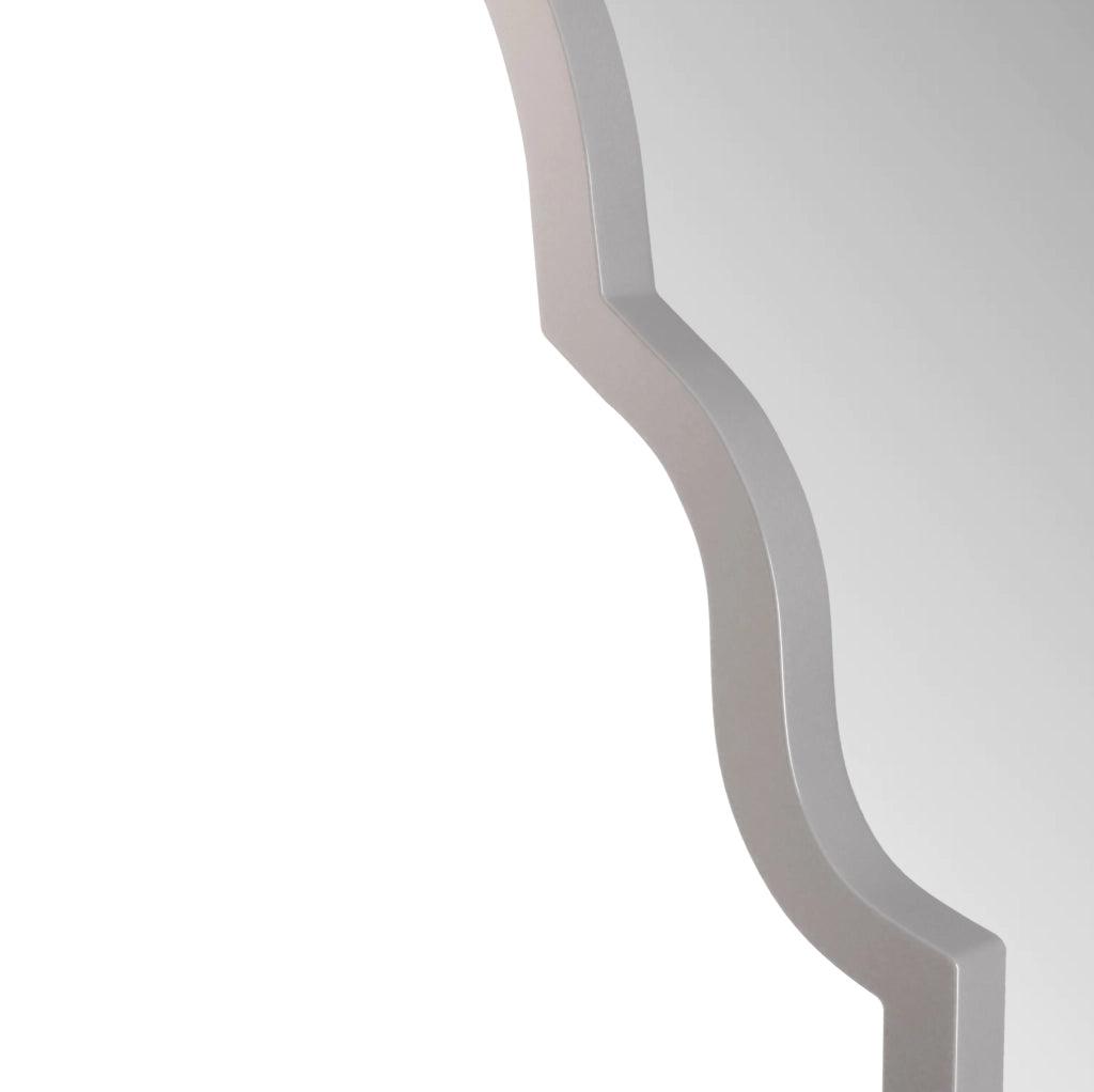 Specchio rettangolare da parete 61 x 101 cm con cornice in ferro; argento