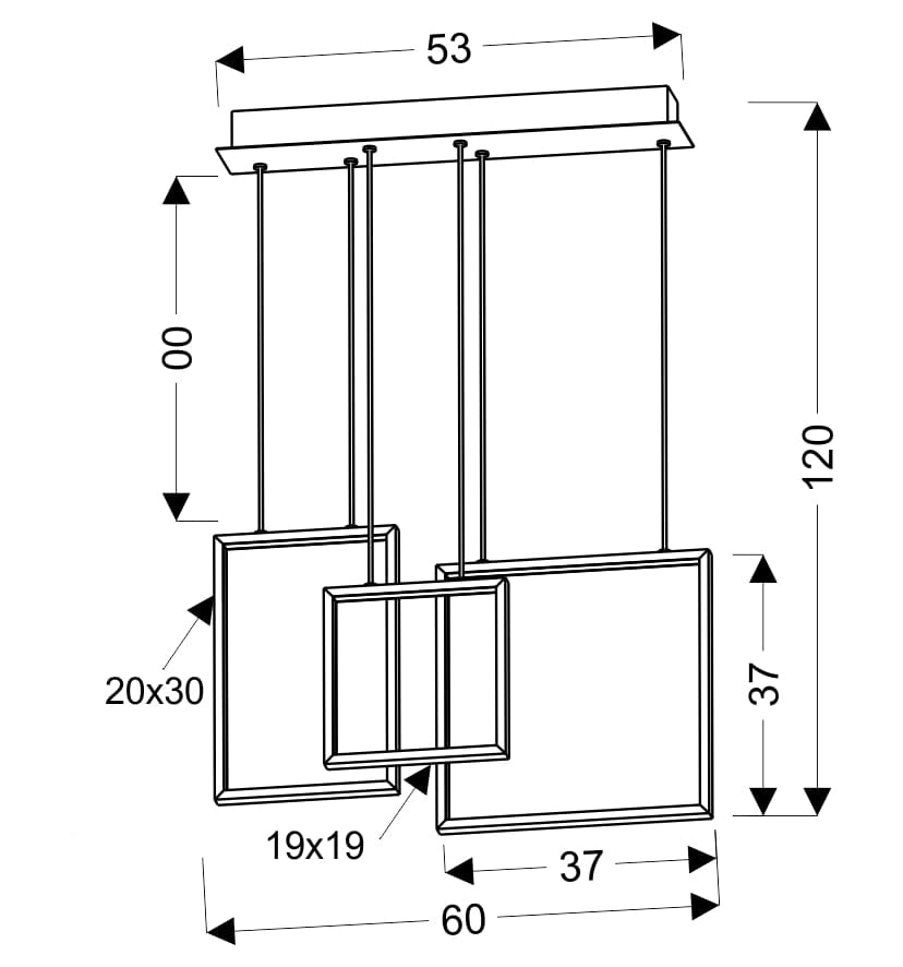 Lampadario Keos Apeti LED 36W Bianco 4000K 63cm Moderno