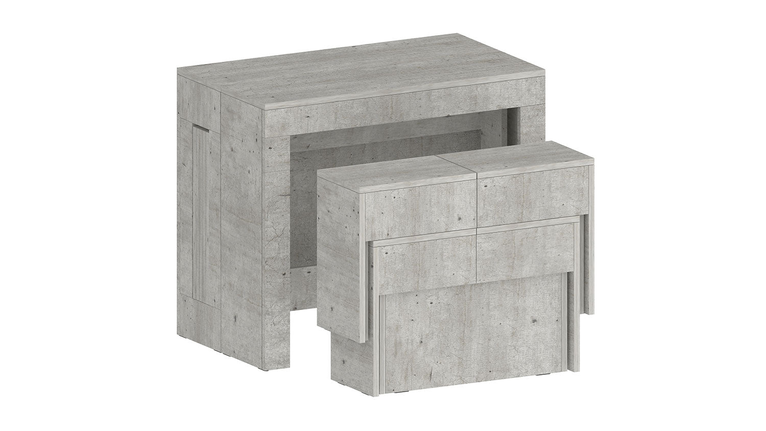 Set 2 Panche Allungabili 66/290x25x45 cm Pratika Singola A e B Cemento