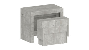 Set 2 Panche Allungabili 66/290x25x45 cm Pratika Singola A e B Cemento