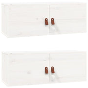 Pensili 2 pz Bianchi 80x30x30 cm in Legno Massello di Pino CFW5869882
