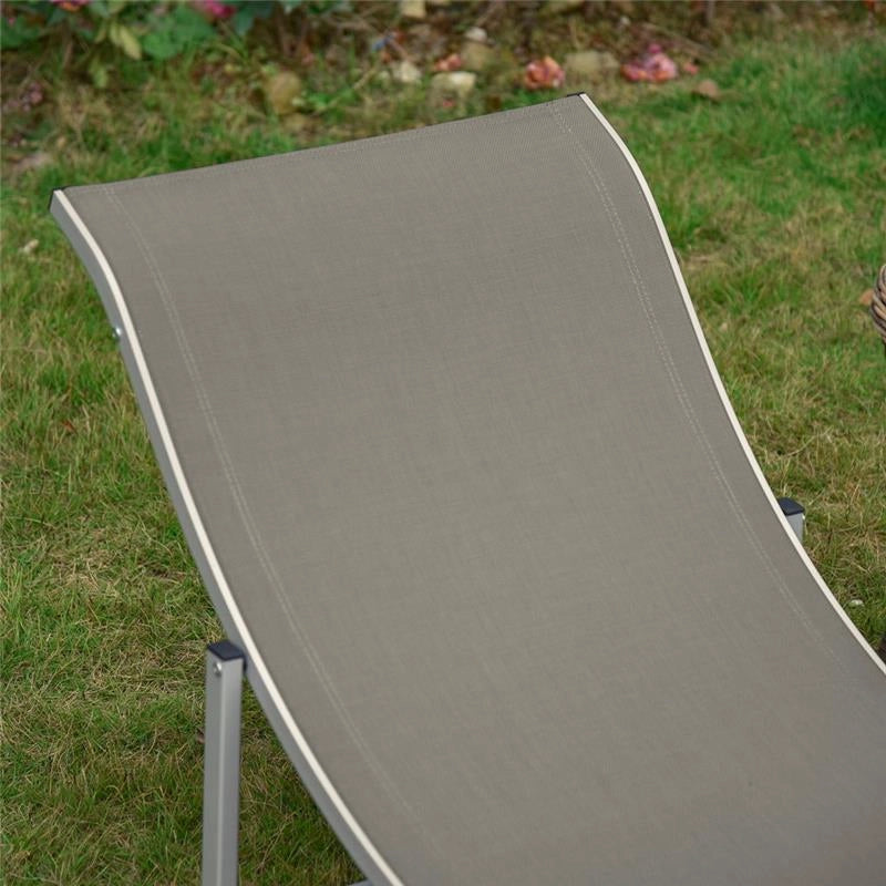 SET 2 SDRAIO DA GIARDINO PIEGHEVOLI 61 X 165 X 63 CM COLORE GRIGIO CHIARO