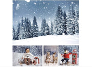 Telaio per foto di sfondo di Natale, paesaggio bosco, 9x6ft