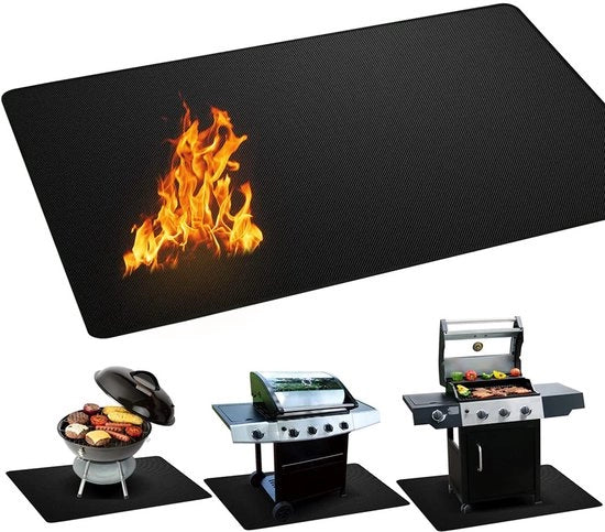 Matrice da BBQ resistente al calore 122cm*76cm zona da fuoco resistente al calore matrice da BBQ resistente alle fiamme piastra da esterno per giardino e terrazza