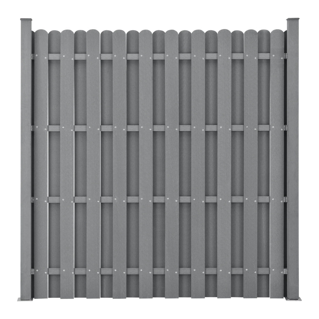 Set di 3 pannelli frangivento e per la privacy in legno composito (WPC) grigio 185 x 562 cm 03_0006606