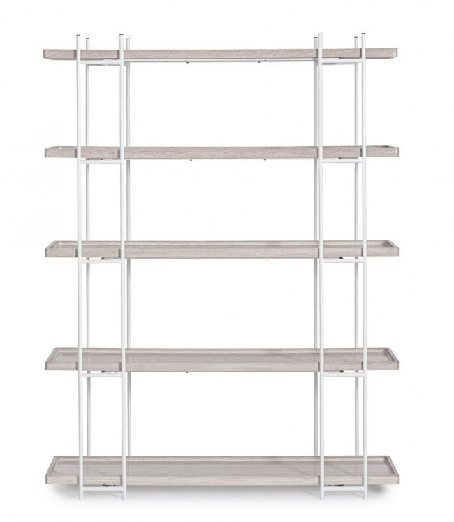 Libreria 4 Ripiani 120x32x164 cm Laurel in Acciaio