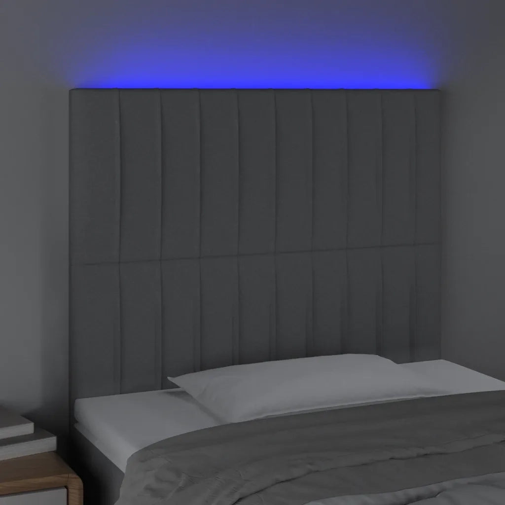 Testiera a LED Grigio Chiaro 90x5x118/128 cm in Tessuto cod mxl 47033
