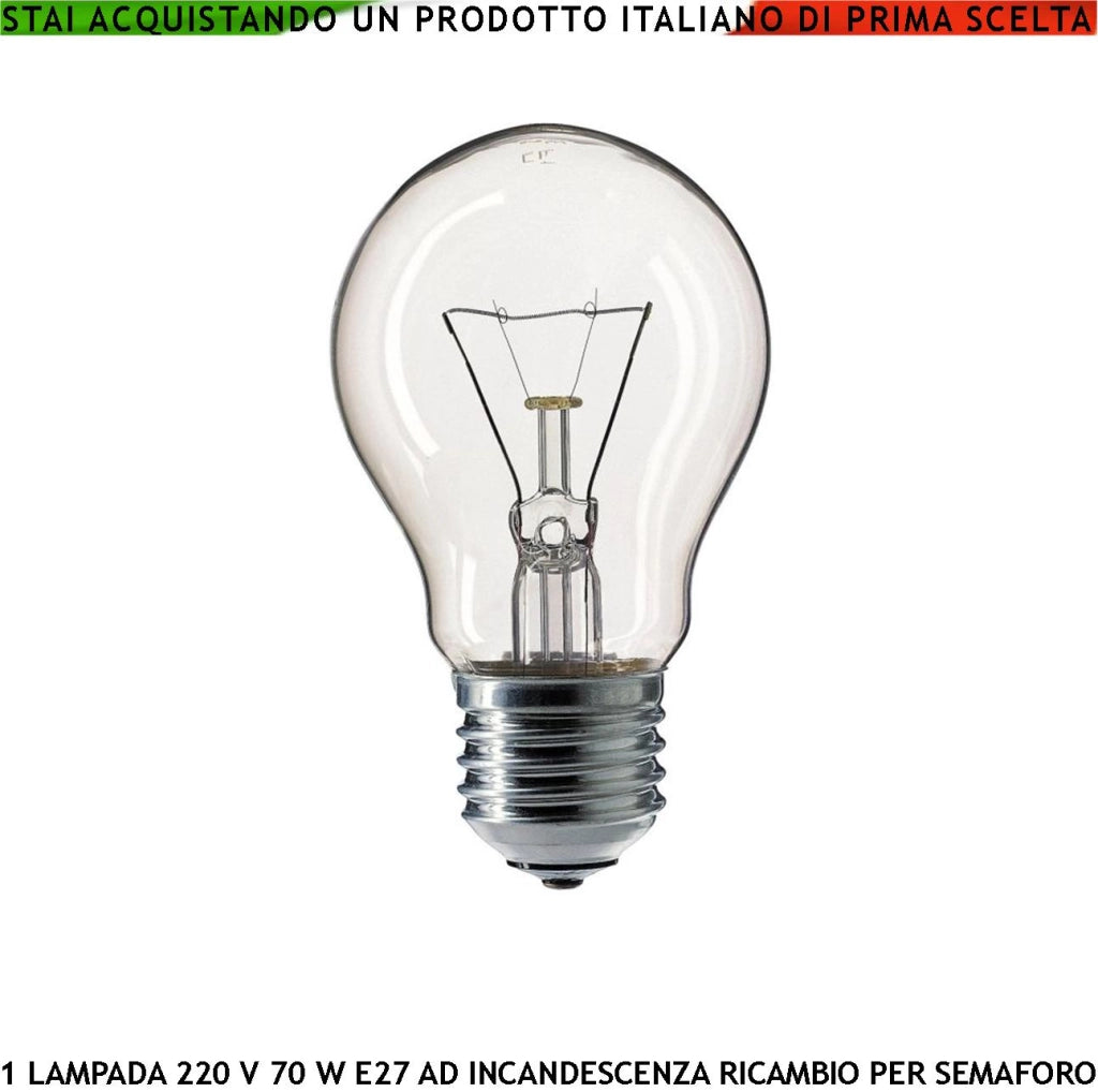 Lampadina Semaforica Ricambio Originale Semaforo Lampada Industriale Trasparente 230 V 100 W E27 Filamento Speciale ad Alto Rendimento Flusso Luminoso 1350 Lumen Lunga Durata Non Adatta Uso Domestico