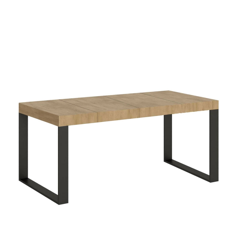 Tavolo allungabile 90x90/246 cm Tecno Premium telaio Antracite - Quercia Natura