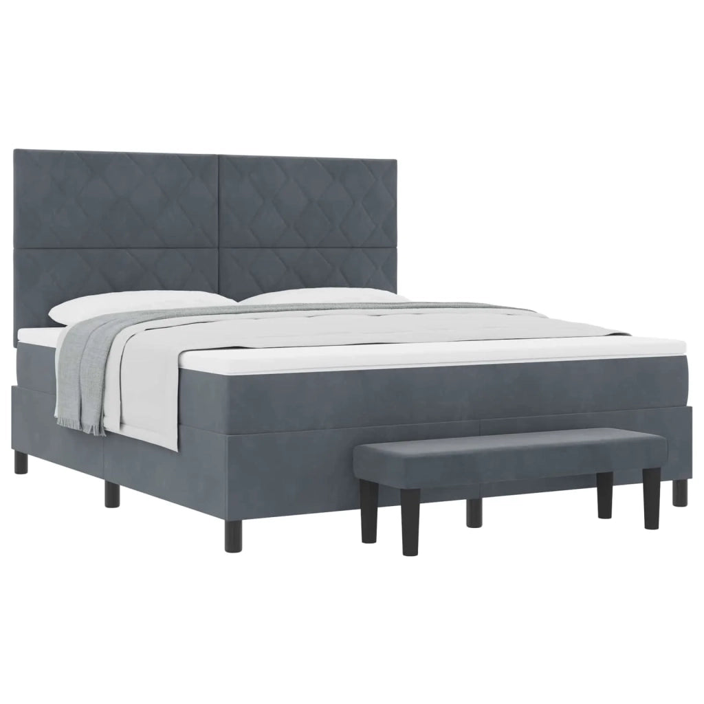 Letto a molle con materasso Grigio scuro 180 x 200 cm Velluto 3344595