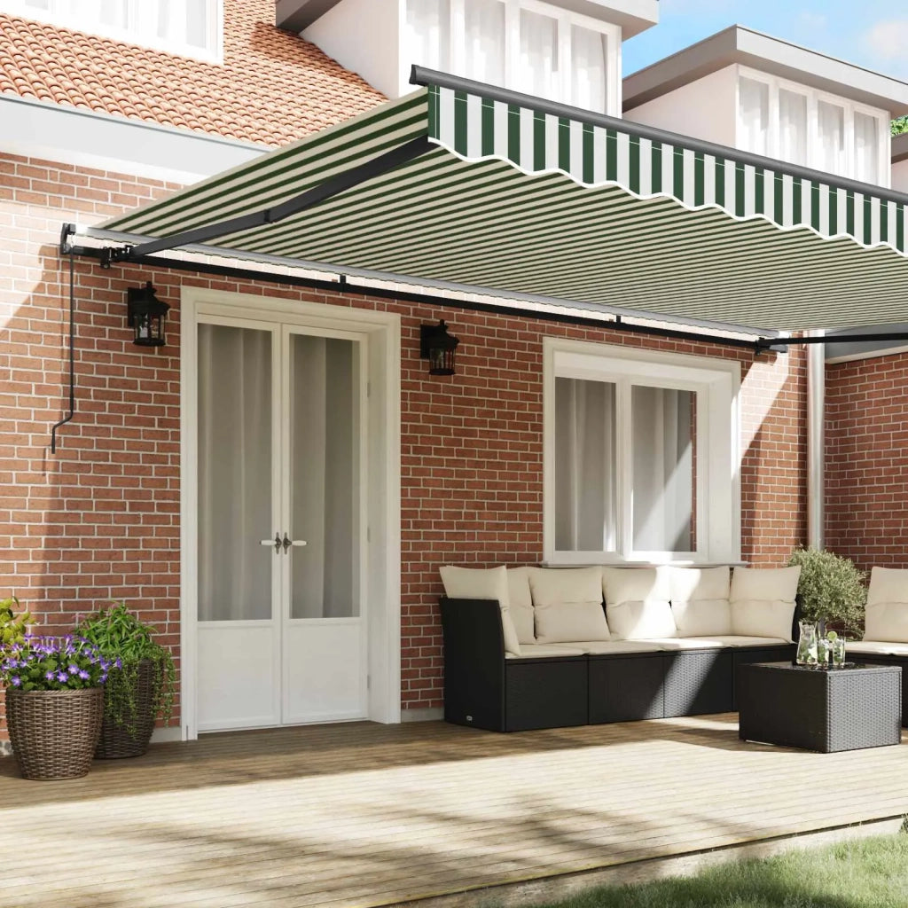 Tenda Retrattile Verde e Bianco 500 × 300 cm 3331463