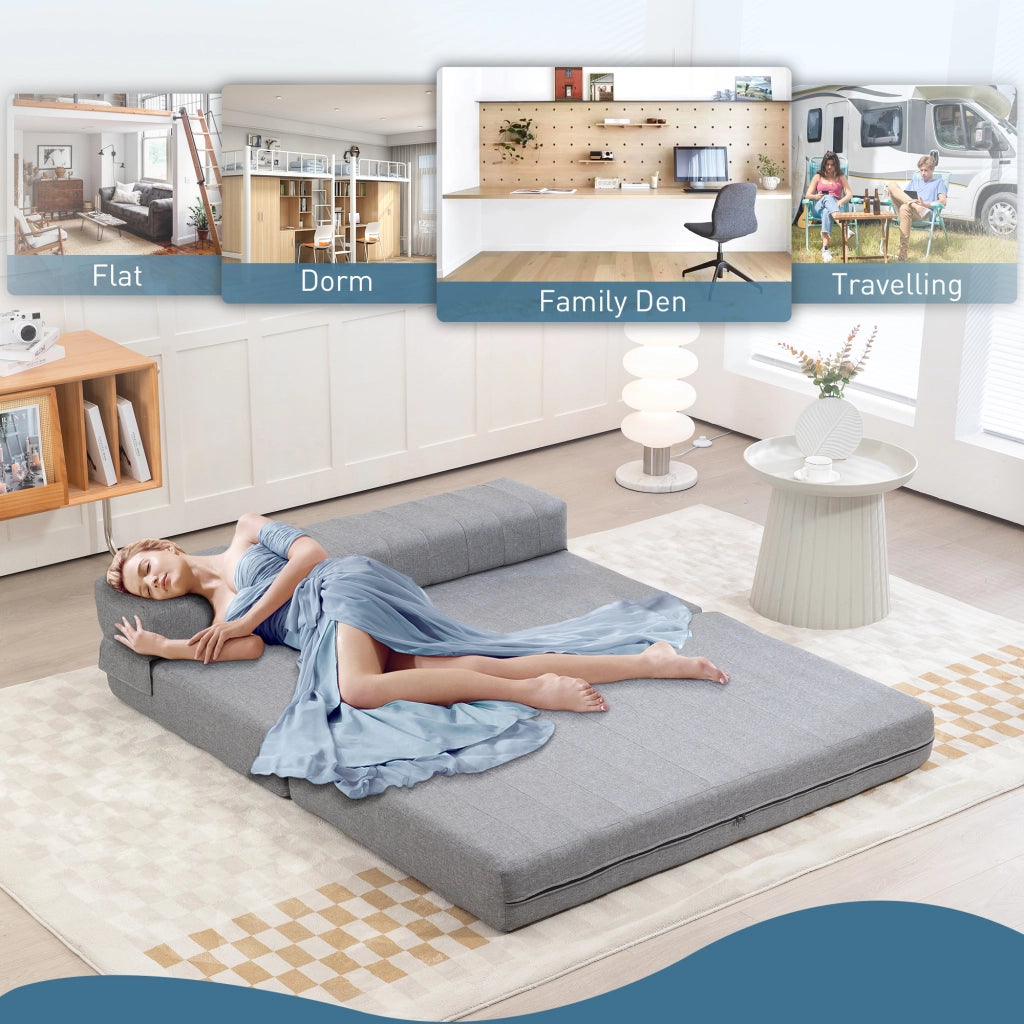 Letto pieghevole con seduta ¨C Zephmum ¨C Grigio 138x80x50 cm