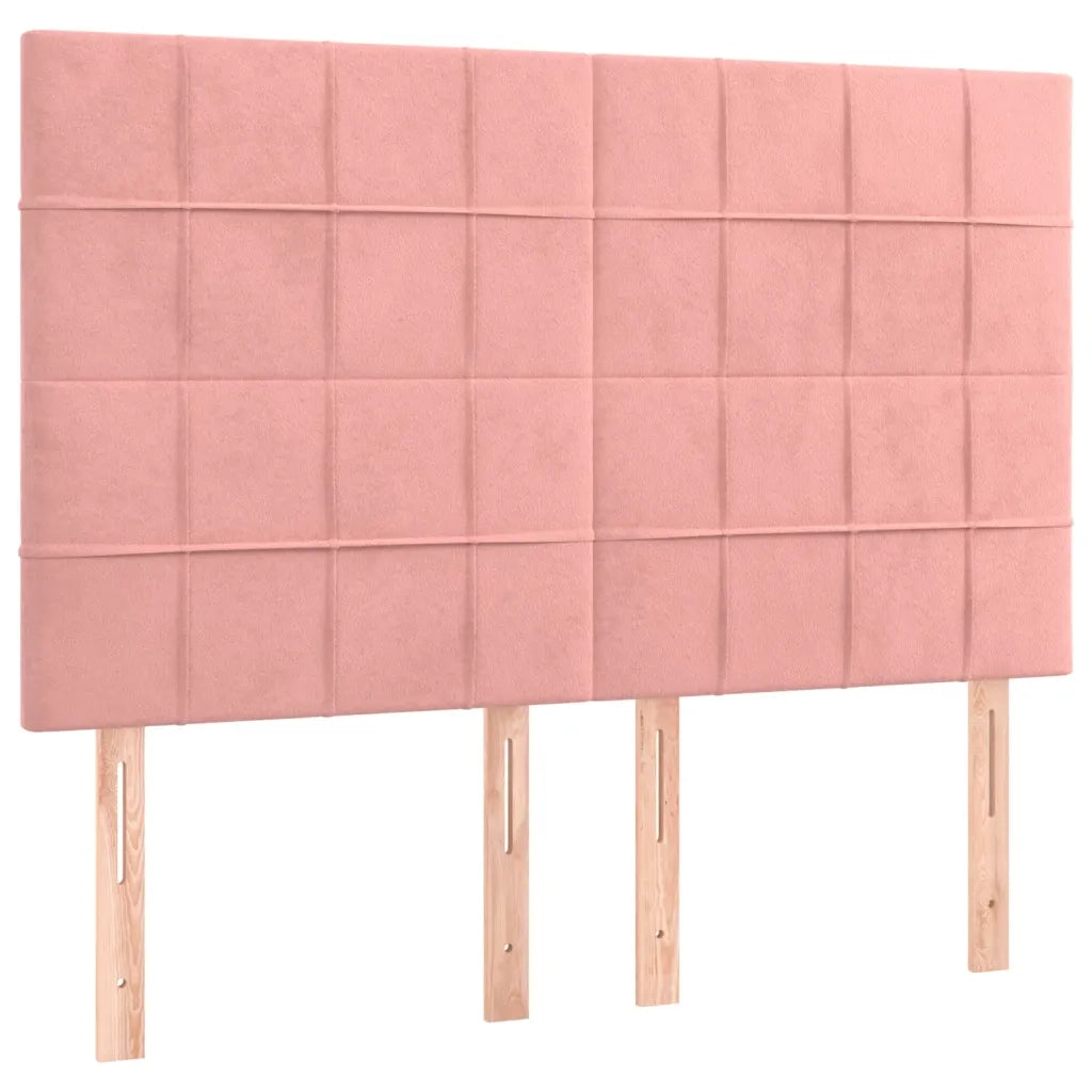 Giroletto a Molle con Materasso Rosa 140x190 cm in Velluto