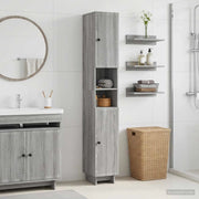 Armadio da Bagno con Ripiano Aperto EDE Sonoma grigio 895941