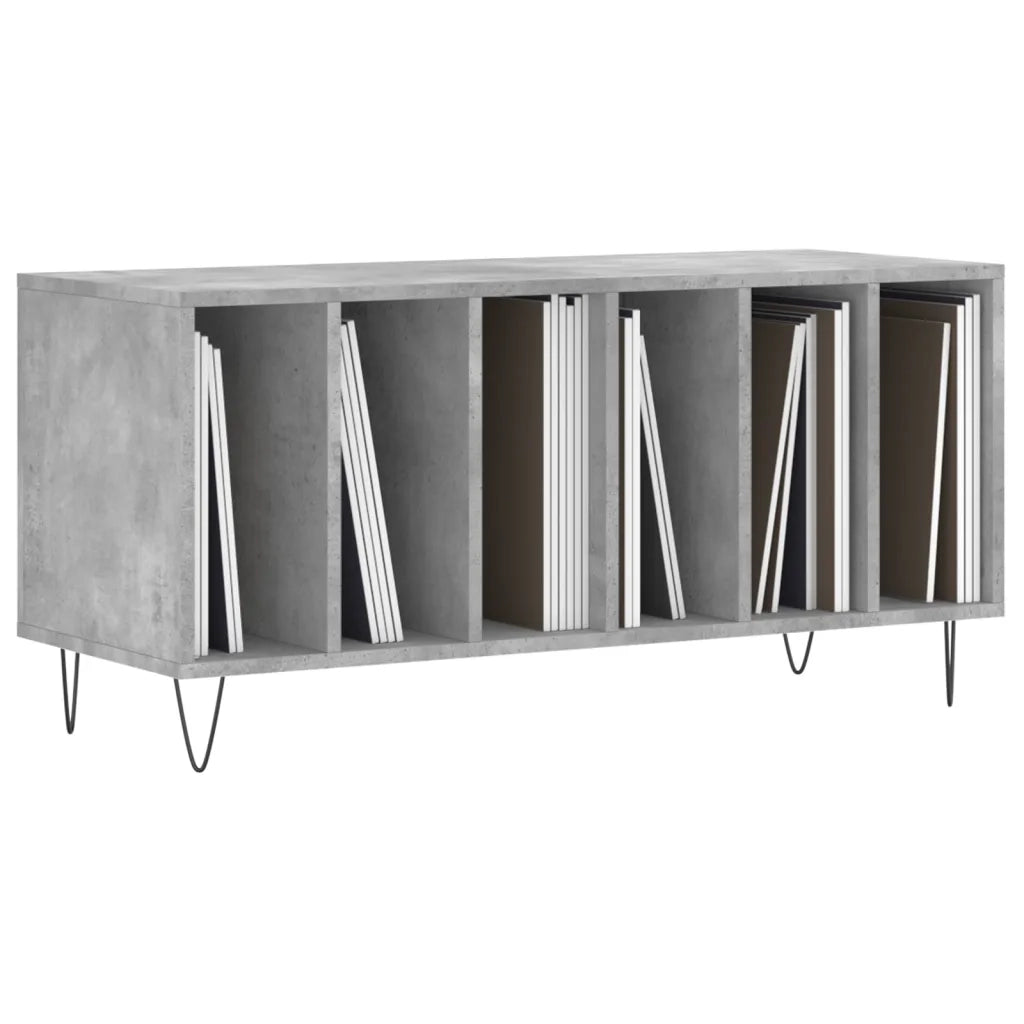 Mobile Porta Dischi Grigio Cemento 100x38x48 Legno Multistrato 831752