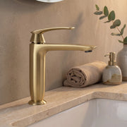 Rubinetto Da Lavabo Premium Rea Como Brush Gold Low