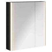 Mobiletto per specchio da Bagno | Armadio da bagno Rovere Nero 63,5 x 15,5 x 70 cm