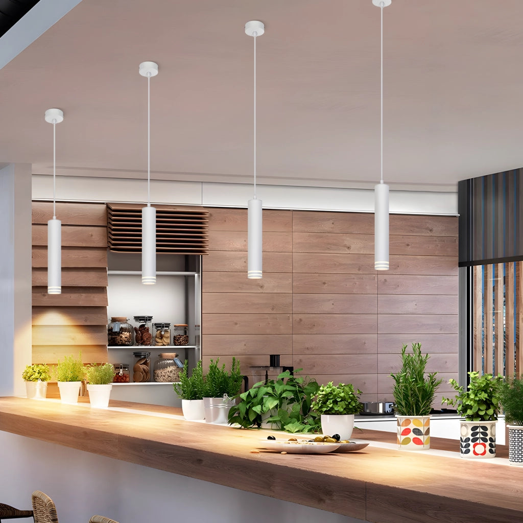 Lampada a sospensione ZMH GU10 Cilindro 1 luce bianco moderno per cucina Camera da letto Soggiorno