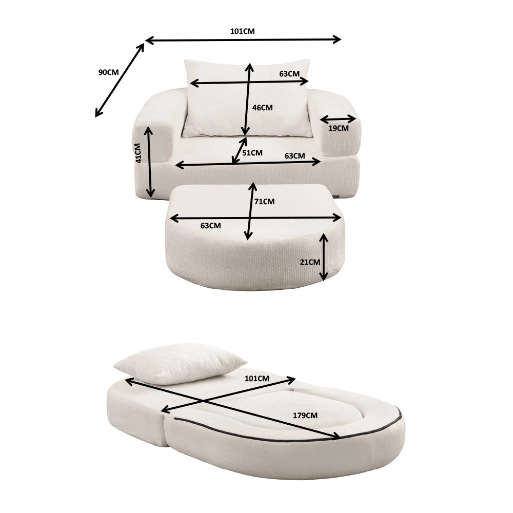 Divano letto futon Plus - Xylo - Per piccoli spazi, con braccioli