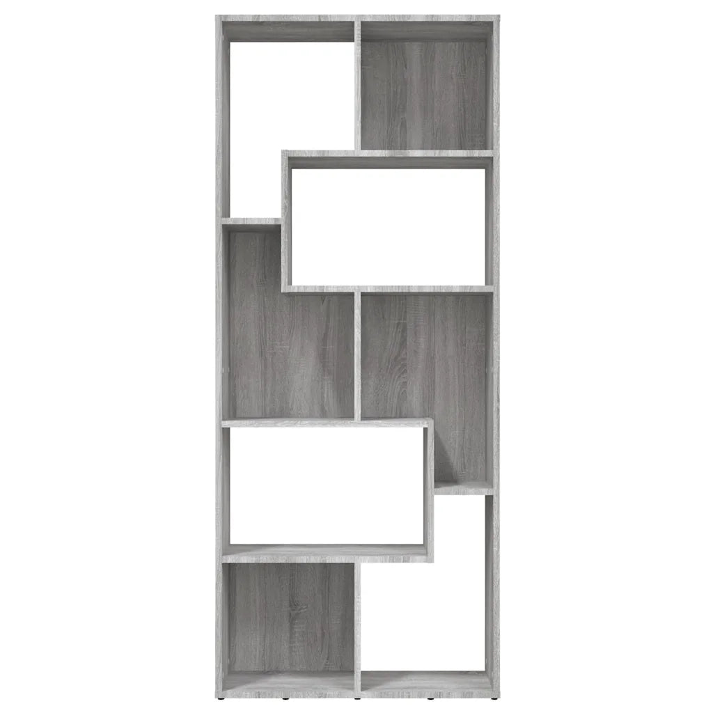 Libreria-Scaffale per Libri-Mobile di Stoccaggio Grigio Sonoma 67x24x161 cm in Legno Ingegnerizzato