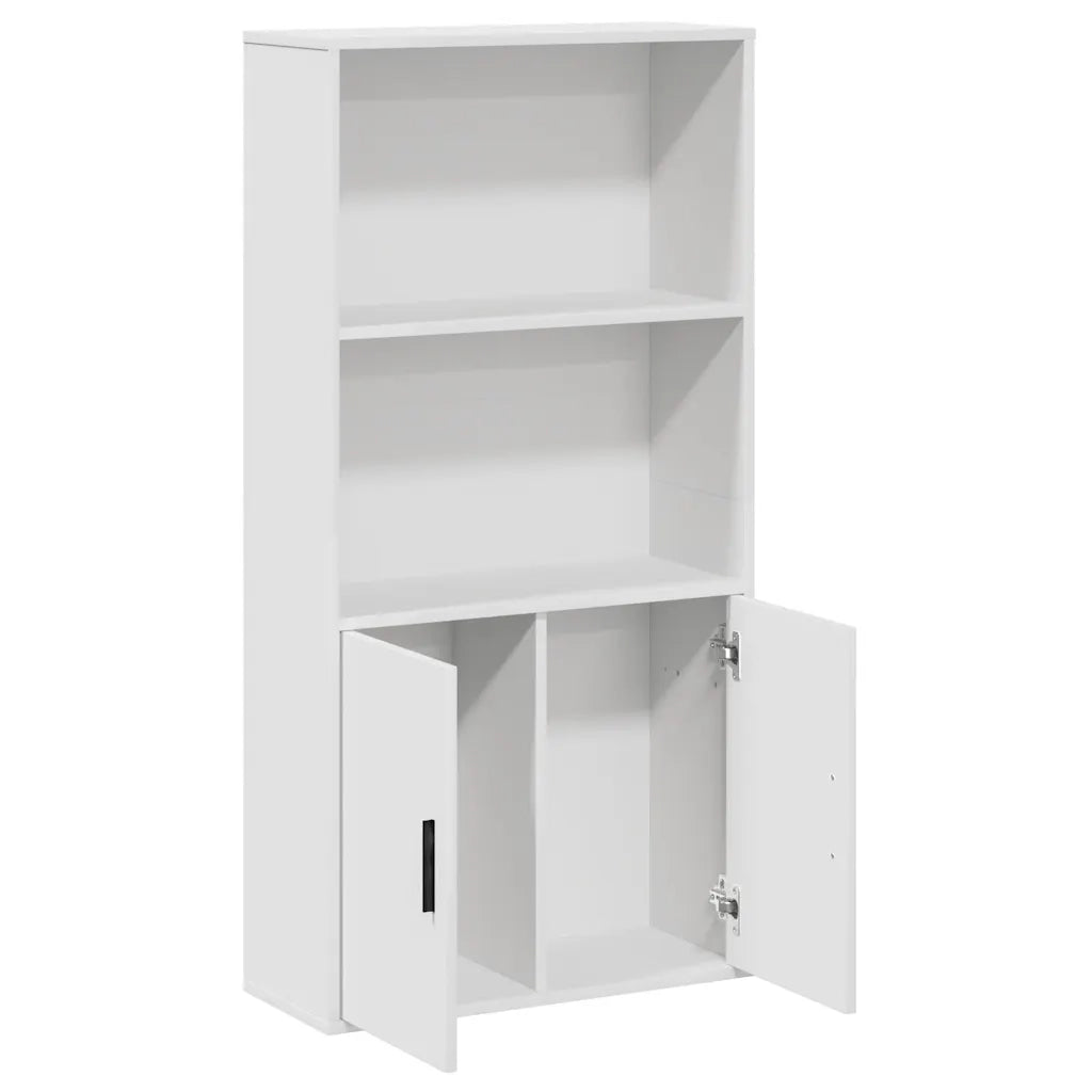Libreria-Scaffale per Libri-Mobile di Stoccaggio Bianca 60x24x120 cm in Legno Multistrato
