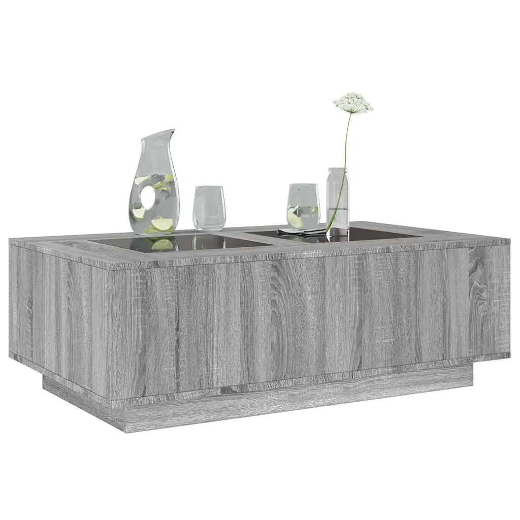 Tavolino da salotto | Tavolino da caff¨¨ | Tavolino da Soggiorno con LED Infinity Rovere Sonoma 116x69x40 cm